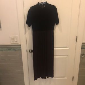 Ankle length velvet dress